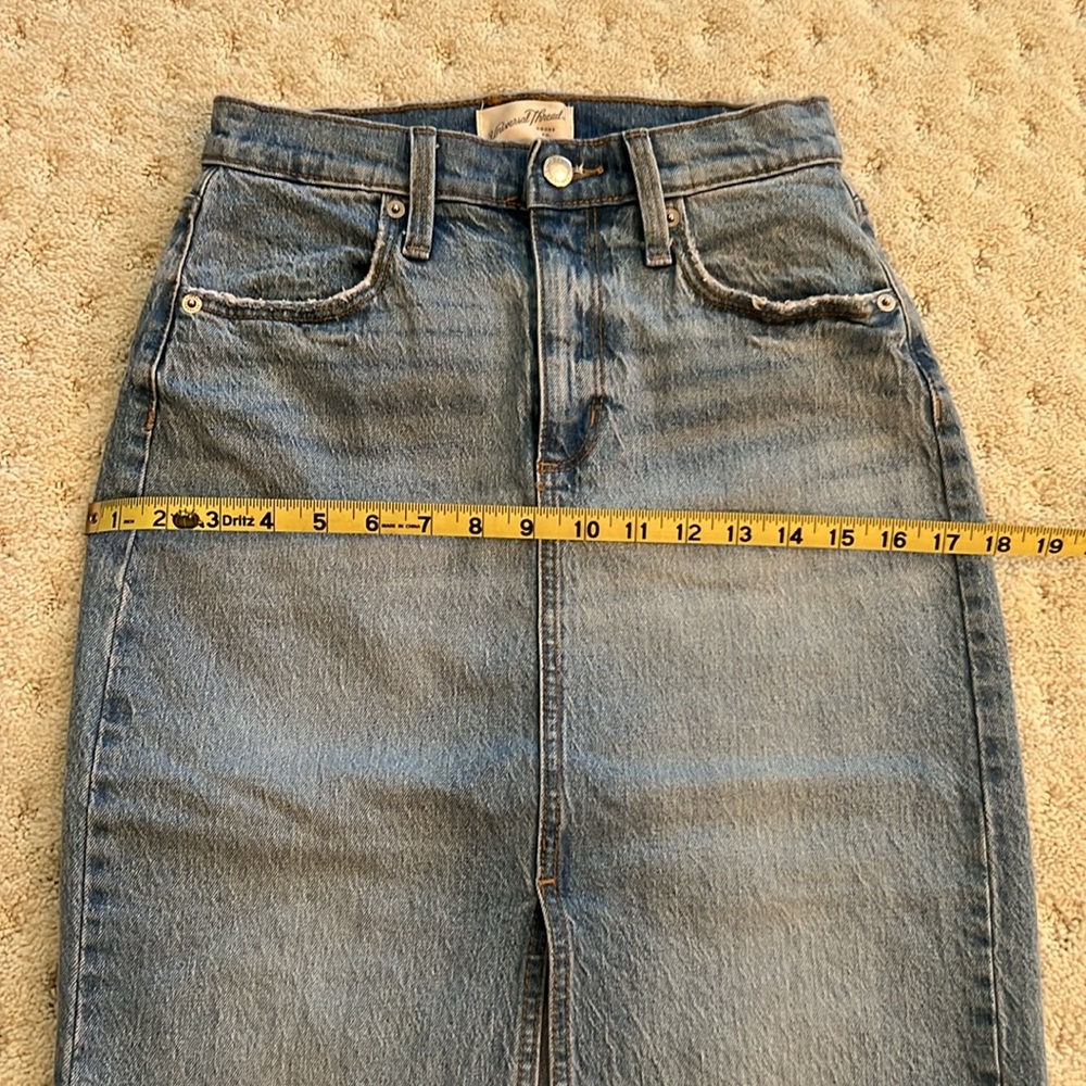 Universal thread midi high-rise denim skirt. - Picture 8 of 9